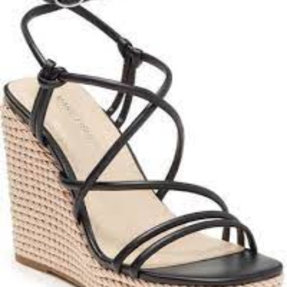 Marc Fisher Zesty Wedges Size 7.5 BRAND NEW Black - Picture 2 of 2